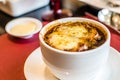 Soup a LÃ¢â¬â¢Oignon French Onion Soup with baked gruyere cheese